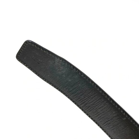 Auth Salvatore Ferragamo - Black Silver Leather Hardware Belt - Picture 8 of 9